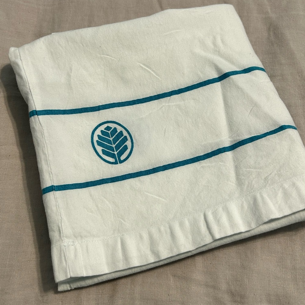 Carolina’s Medical Center logo Teal White Stripe pillowcase cotton poly